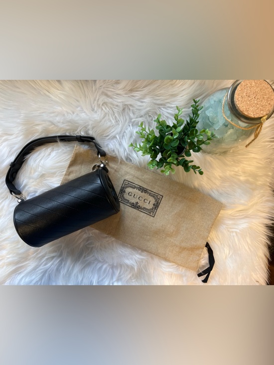 Gucci Black Quilted Barrel Bag with Silver Hardware - Picture 2 of 3